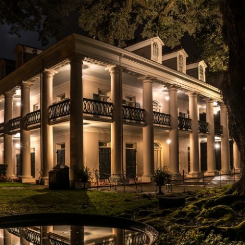 a view of a city at night