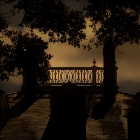 a bridge lit up at night