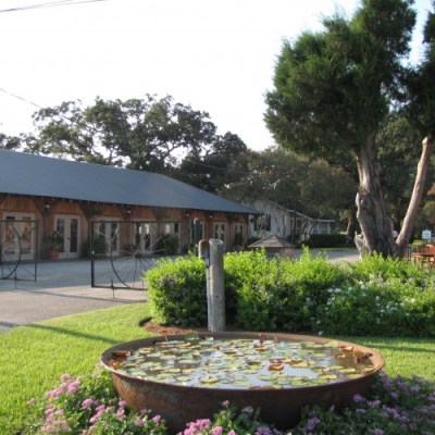 a small house in a garden